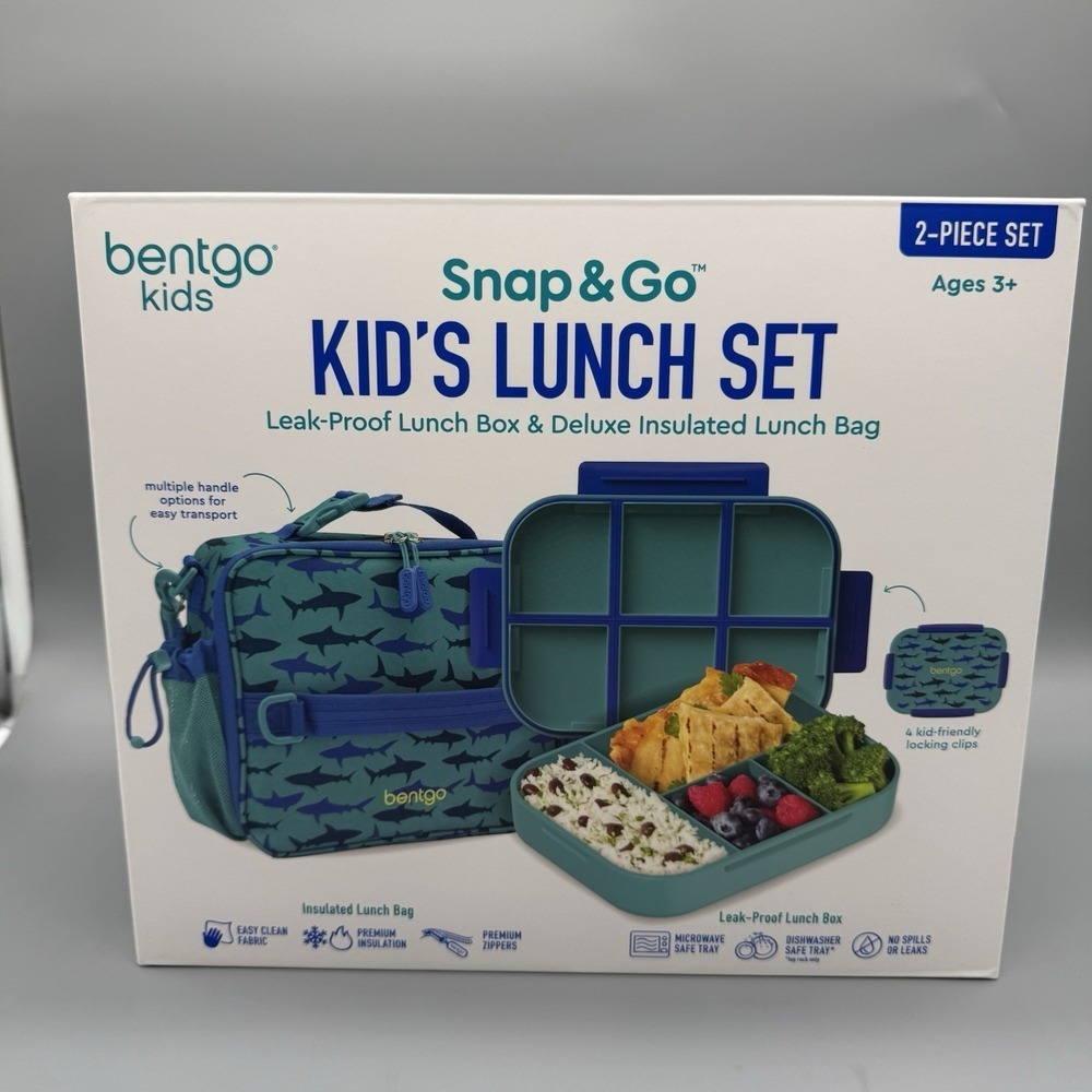 Bentgo Kids Snap & Go Kid's Leak-Proof Lunch Box and Insulated Lunch Bag Set